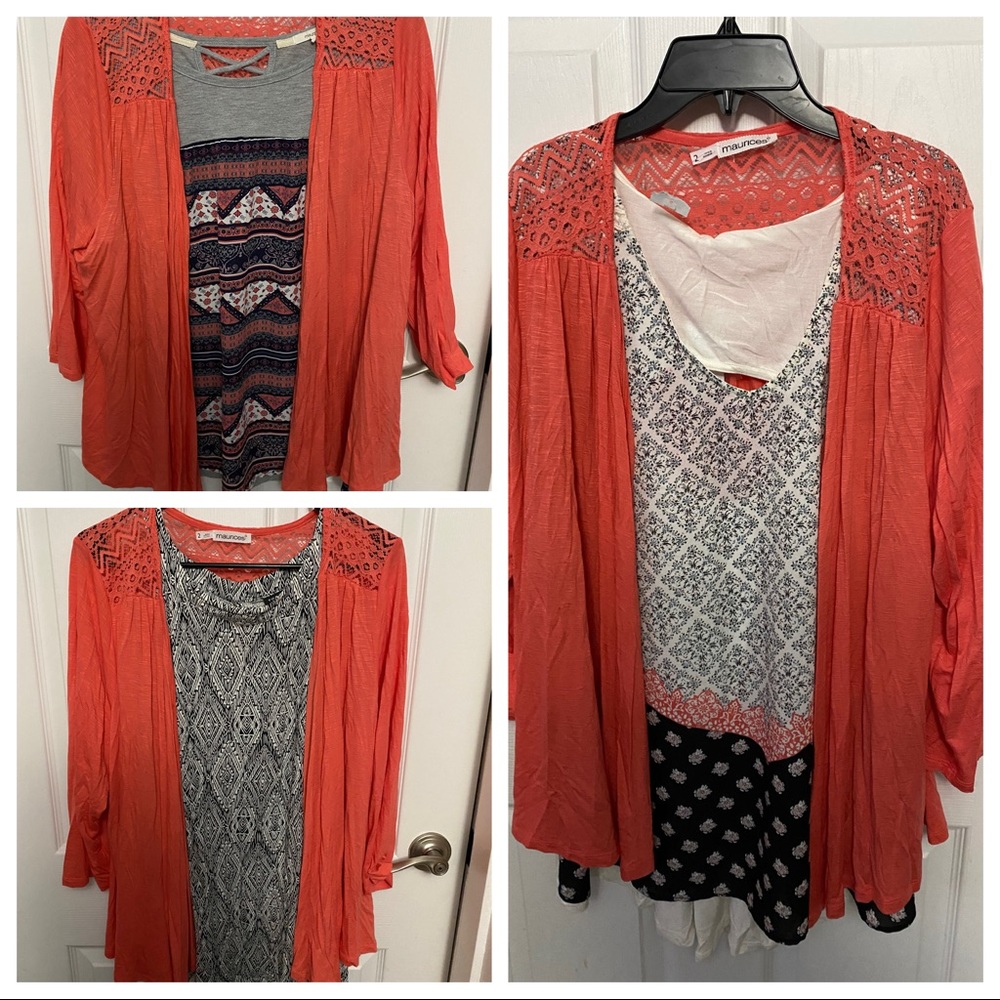 3 shirts and a sweater
